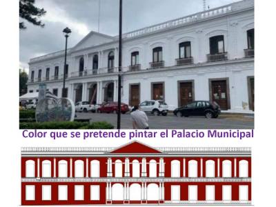 Cambian azul por guinda el Palacio de Coatepec