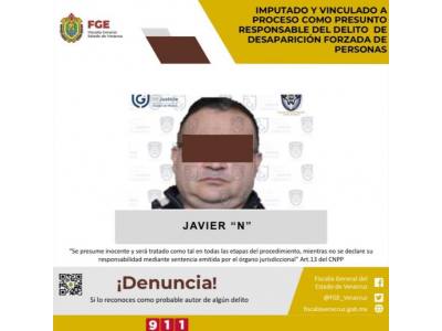 Javier Duarte queda imputado a proceso por desaparición forzada